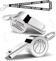 Whistles With Lanyard, Coach Whistle, Basketball Gifts, Basketball Gifts for Coach Gifts for Men Women Teacher, Thank You Cheer Coach Gift, A Coach Teaches Motivates Inspires to Achieve the Impossible