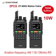 ALI2PCS Zastone 889G GPS Walkie Talkie 10W 3000mAh Dual Band Two Way Radio Ham CB Radio Aviation Frequency AM 118-136MHZ