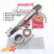 (HEMAT) 3 JENIS AS PULLEY CVT BEAT FI HONDA +BEARING CVT + BERING PULLEY VARIO LAHER BAMBU PULLY PUL