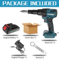 88VF Cordless Rivet Nut Gun Brushess Electric Rivet Gun Drill Insert Riveting Tool with LED Light