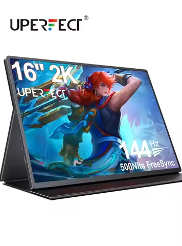 UPERFECT 2K 144Hz Portable Gaming Monitor 16" 2560*1600 QHD 500Nits IPS Display With HDMI USB C For 
