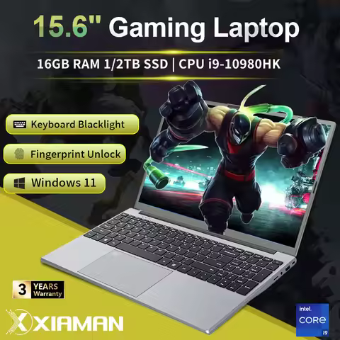 Xiaman 15.6" Gaming Laptop intel Core i9 10980HK Fingerprint Laptop Computer 16GB RAM 1TB SSD Window