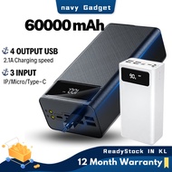 60000mAh Powerbank Fast Charging Full Capacity 4 USB Charge Ports PD Fast Charging Power bank powerb