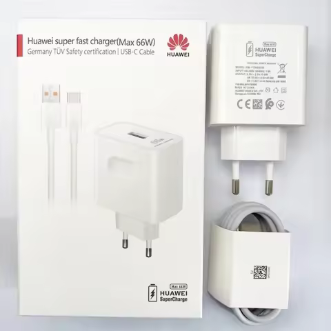 66W Super Charge Fast Charger EU Adapter USB C Cable Original For Huawei Nova 12 P50 Pro P40 Pro P30