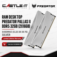 Predator PALLAS II DDR5 Desktop RAM 32GB 64GB 6000MHz 6400MHz CL30 CL32 CL36 Silver Black