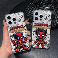 Cartoon Marvel Deadpool 3 Wolverine Clear Phone Case For Samsung A57 A37 A56 5G A55 A54 A53 A17 A16 