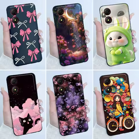 For ZTE Blade A34 4G A54 4G Case Cute Love Rabbit Cartoon Funny Soft Silicone TPU Phone Casing For Z