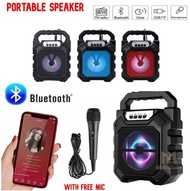 **Malaysia Seller** Mini Speaker Bluetooth Speaker Bass Speaker Mini Speaker Karaoke Speaker Portable Speaker With Mic