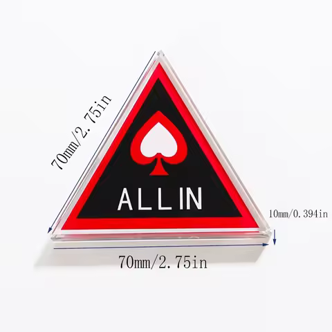 Dealer Buttons Poker Chip for Poker Games /Card Games, Triangle Poker ALL IN Home Games Crystal Poke
