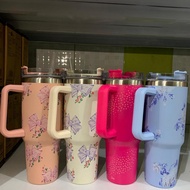 TERMOS PBA Tumbler Beautiful Thermos Glass 1.2L (AB05) 40oz Stainless Steel Car Mug with Floral Patt