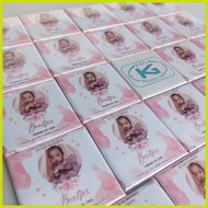 ➱ ╯ ▩ ∡ Square Ref Magnet Souvenir for Birthday Wedding Baptism Christening Debut Company Giveaways
