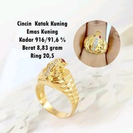Cincin katak kuning emas kuning singapore 916 Ring 20 344Ct Top