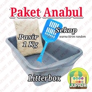 Litterbox Package Bak.M & Scoop + 1KG sand 1 set of litter box cat litter tub cat toilet