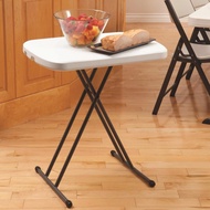 LIFETIME Table, 26" Adjustable Folding Personal Table in White Granite 930 Gaisano Grand