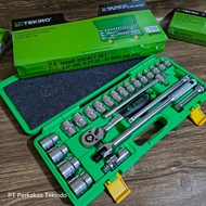 TEKIRO 24 Pcs Socket Wrench Set (8-32 MM) 1/ 2 Inch 6PT - Rust Resistant, Durable, Easy to Use