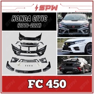 Honda Civic Yofer FC450 Bodykit Front Bumper Rear Bumper Body Kit FC 450 Front Lip Side Skirt Exhaust Pipe