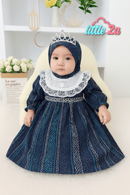 AKFAS - Gamis Anak Bayi Perempuan katun Set Hijab-Baju Muslim Bayi & Balita Katun Rayon baju Aqiqaoh