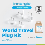 Innergie World Travel Plug Kit, with US / EU / AU / UK plugs, Support 250+ countries (Delta Electron