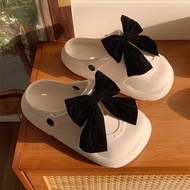XIXITIAO Summer EVA Fashion Student Outer Hole Shoes Sweet Retro Style Bowknot eva Baotou Beach Shoe