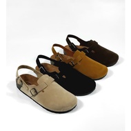 ERVAKA OFFICIAL Women's Oddete Clog Suede Classic Boston Suede Sandals TrendyWanita