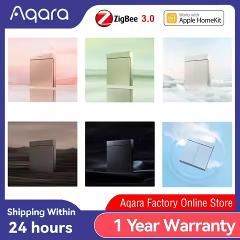 Original Aqara Smart Wall Switch H1M Zigbee 3.0 Neutral MARS-Tech 6 Colors Wireless Key Light Switch