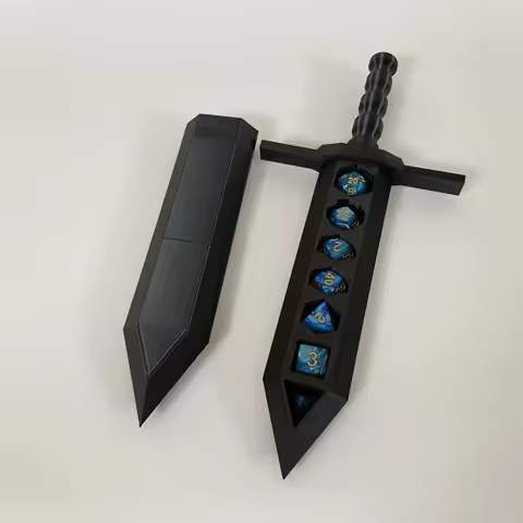 sword Dice storage box table game props accessories dnd coc board game tool for D4 D6 D8 D10 D12 D20