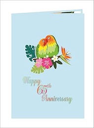 Liif 50th Lovebird Anniversary 3D Greeting Pop Up Card, Happy 50th Anniversary Wedding Card & Gift -
