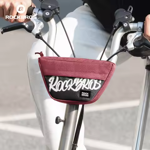 ROCKBROS Bike Front Tube Bag for Brompton Handlebar Bag Portable Large Capacity 0.7L Waterproof Mult