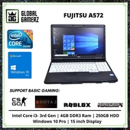 Fujitsu A572F / 15 inch Display / SSD / 4GB Ram / Intel Core i3 / Windows 10 Gaming Refurbished Laptop