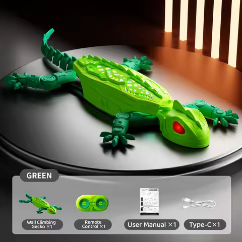2.4G RC Car Wall Climbing Gecko Electric Simulation Lizard Light Chameleon RC Wall Climbing Car Chil