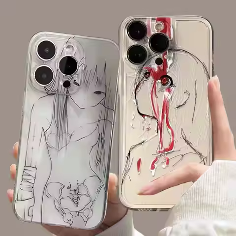 Luxury Blood Sacrifice Anime Girl Clear Case for Realme C53 C55 C67 C63 C33 C30 C35 C51 C21Y C25Y 9 
