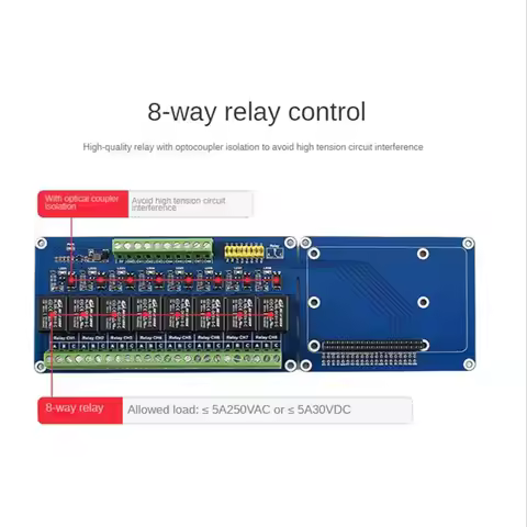 popop 8-Way Relay Expansion Board for Raspberry Pi 4B/3B/3B+ Jetsonnano Motherboard 8-Channel Relay 