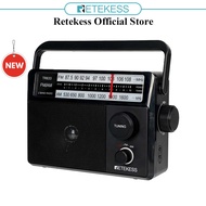 Retekess TR633 Portable FM AM Radio with 3.5mm AM External Antenna Signal Light Antenna Support AA B