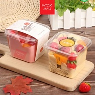 400ml Transparent Plastic Mousse Cup with Lid Square Food Container Cups for Jelly Mousses Yogurt Pu