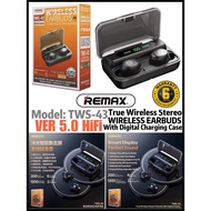 REMAX TWS Earbuds Wireless Earbuds TWS Earbuds TWS Wireless Earbuds Powerbank TWS-43 Earbuds Bluetoo