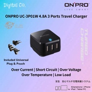 AUTHENTIC ONPRO UC-3P01W 4.8A 3 Ports AC Charger Travel Universal Adapter Included Universal Plug & 