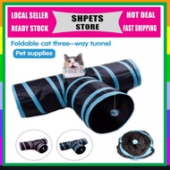 Pet Cat Dog Collapsible 3 Way Crinkly Sounds Agility Train Tunnels Tubes Toy Tunnel / Mainan Kucing