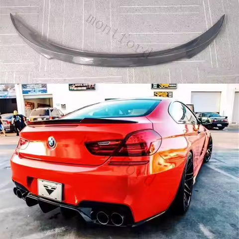 For BMW 6 Series M6 F06 F12 640i 650i 640i Sedan Rear Trunk Spoiler Boot Lip Wing 2012 - 2016 Carbon
