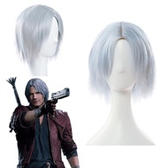 Dante Wig Game DMC 5 Cosplay Costume Accessories Synthetic Hair Men Halloween Disguise Role Play Par