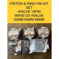 WAVE125 4VALVE PISTON SPECIAL PIN 13 SIZE 63MM 65MM 68MM LEO THAILAND FOR WAVE125 EX5 KRISS110