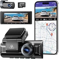 AZDOME - M550 Pro 4K Front and Rear Dash Cam, 64GB Free Card, 5GHz Wi-Fi GPS Car Camera, Dashcam wit