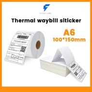 Flashlabel 4 inch Shopee Air Waybill , Fold &amp; Roll A6 size 10*15CM Thermal Paper Waterproof Label Sticker kertas termal a6