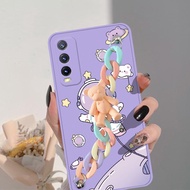 (Bear case) Macaroon Softcase + Rantai Beruang | Square Casing Softcase For Type Oppo A54 A5s A1k A5