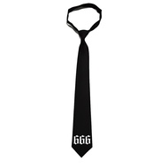 LXNTX Men's black tie 666 Free sticker