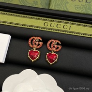 Gucci Gucci Love Red Diamond Interlocking Shape G Flashing Diamond Earrings Earrings Female Girlfrie