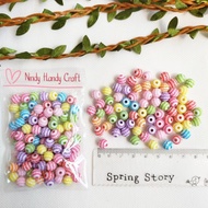 100pcs Manik Zuma 8mm Pastel - Manik Zig-zag - Manik Bulat