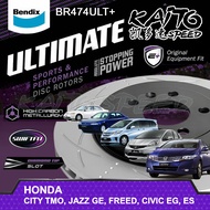 Bendix Ultimate+ | Front Disc Brake Rotors for Honda City TMO GM2, Jazz GE, Freed, Civic SR4 EG, ES 