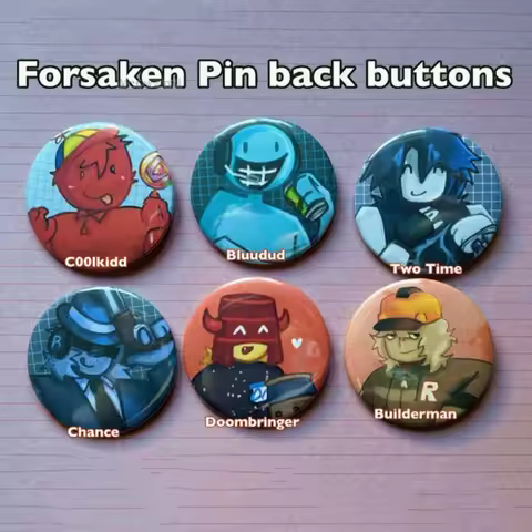 R-OBLOX FORSAKEN pins back buttons - c00lkidd bluudud two time chance doombringer builderman