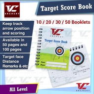 V Club Archery Score Book - Performance Tracking - 50/100 Pages - Full Color Printing - 9x12cm -Bulk