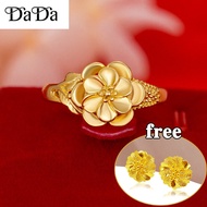 cincin 916 gold ring from woman flower open ring adjustable real gold wedding jewelry